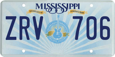 MS license plate ZRV706