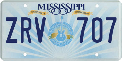 MS license plate ZRV707