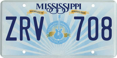 MS license plate ZRV708