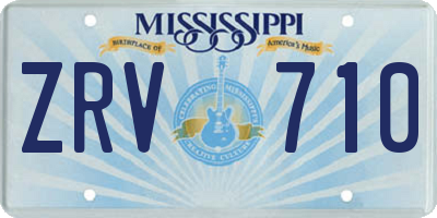 MS license plate ZRV710
