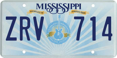 MS license plate ZRV714