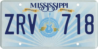 MS license plate ZRV718
