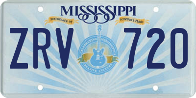 MS license plate ZRV720
