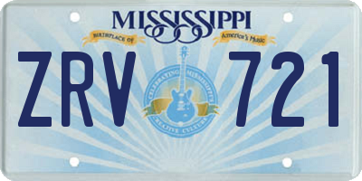 MS license plate ZRV721
