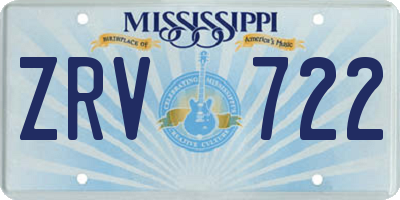 MS license plate ZRV722
