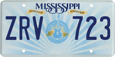 MS license plate ZRV723