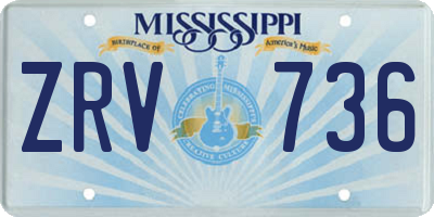 MS license plate ZRV736
