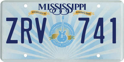 MS license plate ZRV741