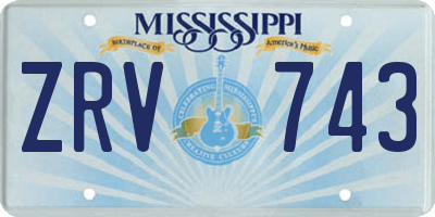 MS license plate ZRV743
