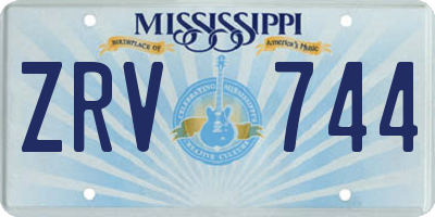 MS license plate ZRV744