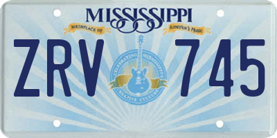 MS license plate ZRV745