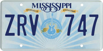 MS license plate ZRV747