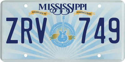 MS license plate ZRV749