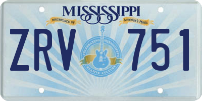 MS license plate ZRV751