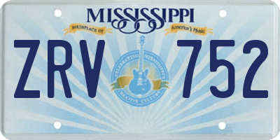 MS license plate ZRV752