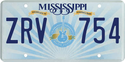 MS license plate ZRV754