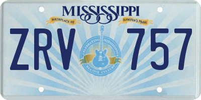MS license plate ZRV757