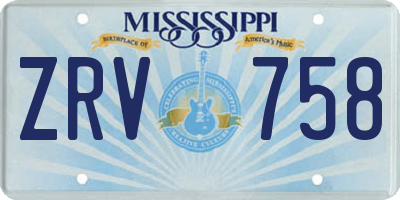 MS license plate ZRV758