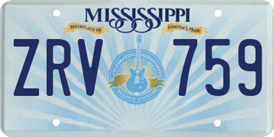 MS license plate ZRV759