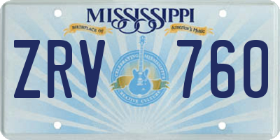 MS license plate ZRV760