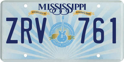 MS license plate ZRV761