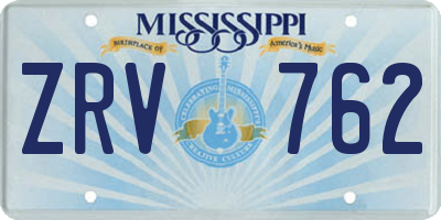 MS license plate ZRV762