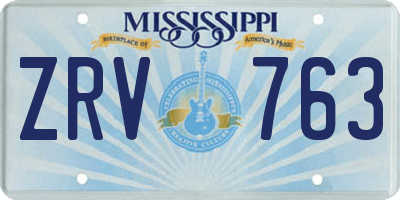 MS license plate ZRV763
