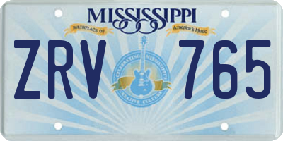 MS license plate ZRV765