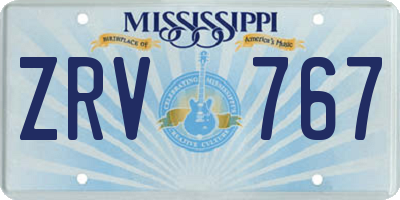 MS license plate ZRV767