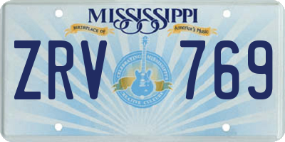 MS license plate ZRV769