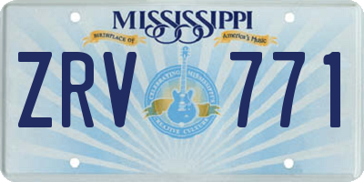 MS license plate ZRV771