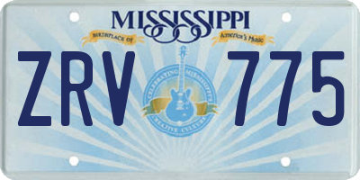 MS license plate ZRV775