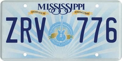 MS license plate ZRV776