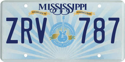 MS license plate ZRV787