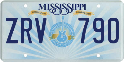 MS license plate ZRV790