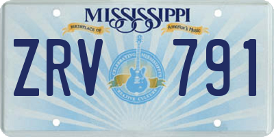 MS license plate ZRV791