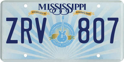 MS license plate ZRV807