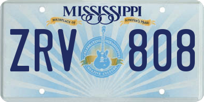 MS license plate ZRV808