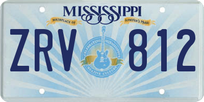 MS license plate ZRV812