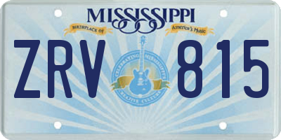 MS license plate ZRV815