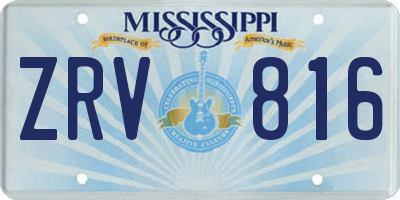 MS license plate ZRV816