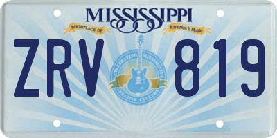 MS license plate ZRV819