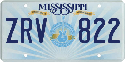 MS license plate ZRV822