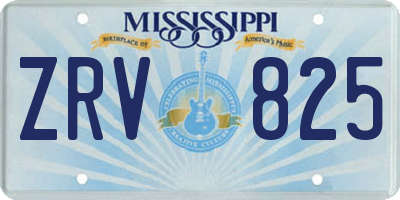 MS license plate ZRV825