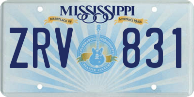 MS license plate ZRV831