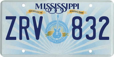 MS license plate ZRV832