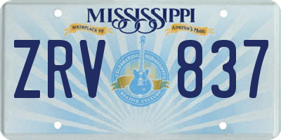 MS license plate ZRV837