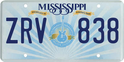 MS license plate ZRV838