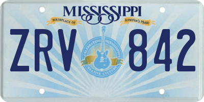 MS license plate ZRV842
