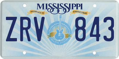 MS license plate ZRV843